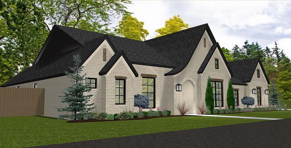 French Country, Traditional, Tudor Plan with 2418 Sq. Ft., 3 Bedrooms, 3 Bathrooms, 3 Car Garage Picture 4