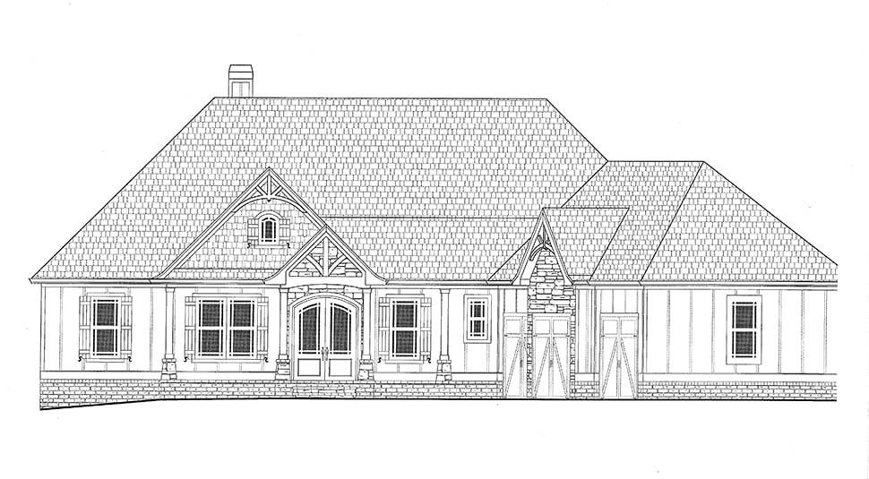 Country, Craftsman, French Country Plan with 3938 Sq. Ft., 4 Bedrooms, 4 Bathrooms, 3 Car Garage Picture 16