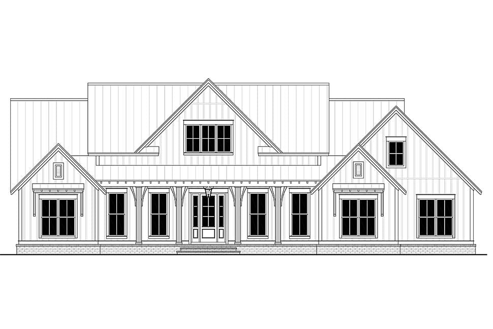 Country, Craftsman, Farmhouse Plan with 2553 Sq. Ft., 3 Bedrooms, 3 Bathrooms, 2 Car Garage Picture 4