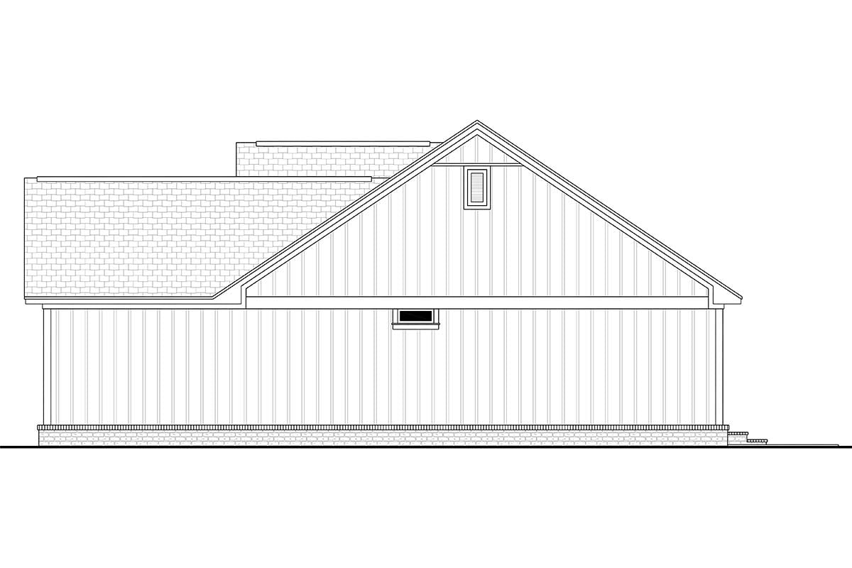 Country, Farmhouse, Traditional Plan with 1416 Sq. Ft., 3 Bedrooms, 2 Bathrooms, 2 Car Garage Picture 2