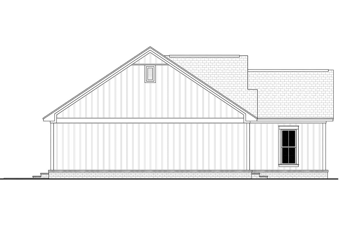 Country, Farmhouse, Traditional Plan with 1416 Sq. Ft., 3 Bedrooms, 2 Bathrooms, 2 Car Garage Picture 3