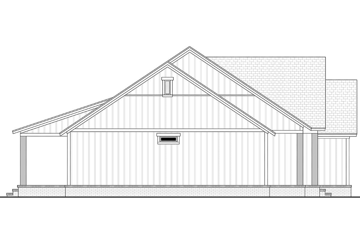 Country, Farmhouse, Southern, Traditional Plan with 1521 Sq. Ft., 3 Bedrooms, 2 Bathrooms, 2 Car Garage Picture 3