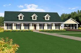 Country House Plan 64536 with 3 Beds, 3 Baths, 2 Car Garage Elevation