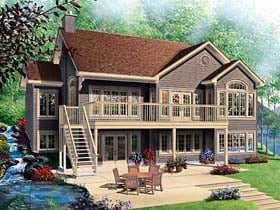Craftsman, Traditional House Plan 65381 with 4 Beds, 3 Baths, 2 Car Garage Elevation