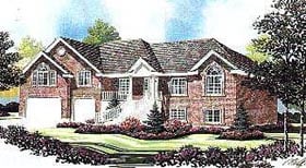 Traditional House Plan 70520 with 5 Beds, 4 Baths, 3 Car Garage Elevation