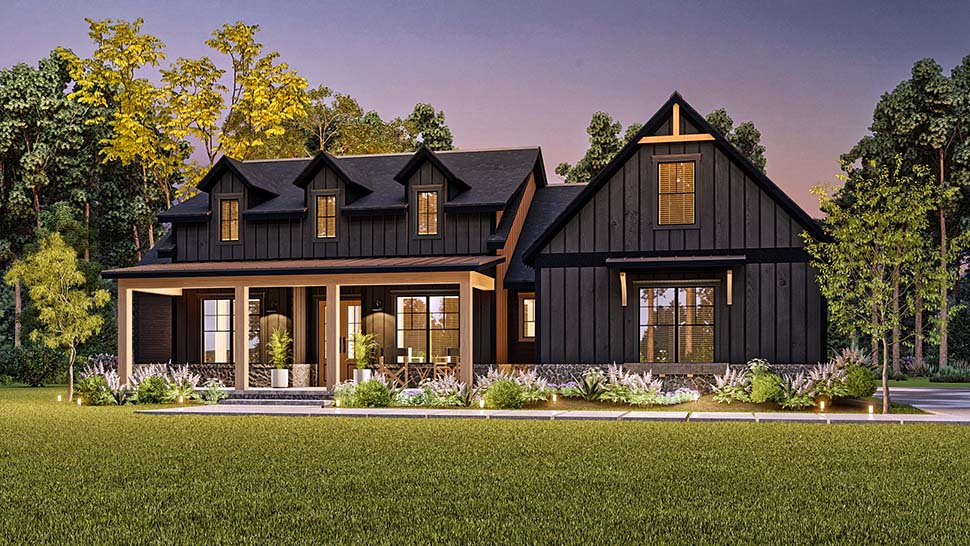 Country, Craftsman, Farmhouse Plan with 2473 Sq. Ft., 3 Bedrooms, 3 Bathrooms, 3 Car Garage Picture 5