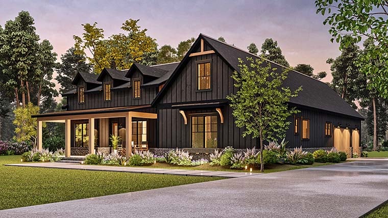 Country, Craftsman, Farmhouse Plan with 2473 Sq. Ft., 3 Bedrooms, 3 Bathrooms, 3 Car Garage Picture 6