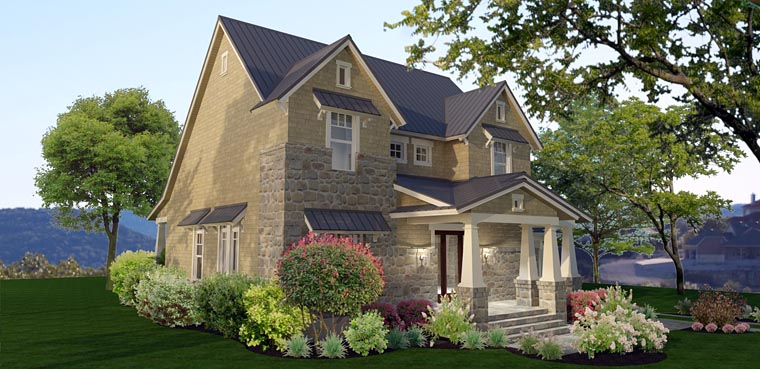 Cottage, Craftsman, Farmhouse Plan with 2200 Sq. Ft., 3 Bedrooms, 3 Bathrooms, 1 Car Garage Picture 3