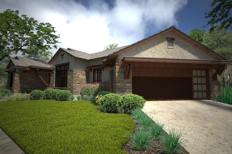 Country, European, Ranch, Southwest Plan with 2352 Sq. Ft., 3 Bedrooms, 3 Bathrooms, 2 Car Garage Picture 4