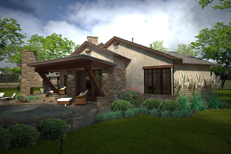 Country, European, Ranch, Southwest Plan with 2352 Sq. Ft., 3 Bedrooms, 3 Bathrooms, 2 Car Garage Picture 5