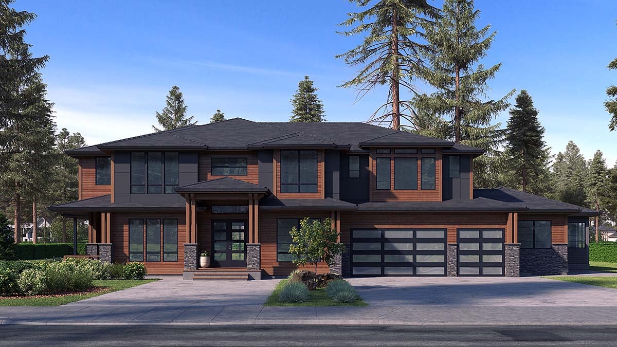 Contemporary, Modern Plan with 5765 Sq. Ft., 6 Bedrooms, 6 Bathrooms, 3 Car Garage Elevation