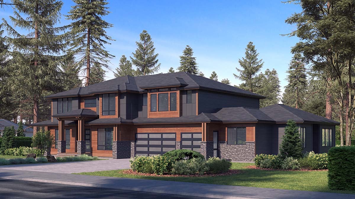 Contemporary, Modern Plan with 5765 Sq. Ft., 6 Bedrooms, 6 Bathrooms, 3 Car Garage Picture 2