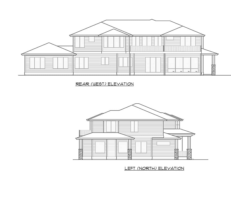 Contemporary, Modern Plan with 5765 Sq. Ft., 6 Bedrooms, 6 Bathrooms, 3 Car Garage Picture 5