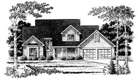 Country House Plan 93349 with 3 Beds, 3 Baths, 2 Car Garage Elevation