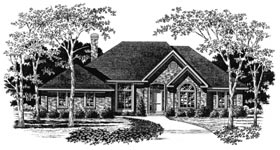 European, One-Story House Plan 93351 with 2 Beds, 2 Baths, 2 Car Garage Elevation