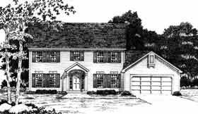 Colonial, Southern House Plan 93354 with 4 Beds, 3 Baths, 2 Car Garage Elevation