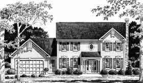 Colonial, Southern House Plan 93369 with 4 Beds, 3 Baths, 2 Car Garage Elevation