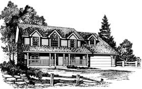 Cape Cod, Country House Plan 93904 with 3 Beds, 3 Baths, 2 Car Garage Elevation
