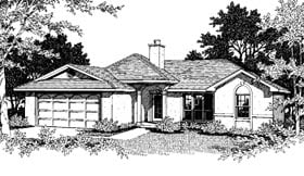 One-Story, Ranch House Plan 96519 with 3 Beds, 2 Baths, 2 Car Garage Elevation