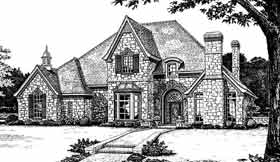 European, French Country, Tudor House Plan 98586 with 4 Beds, 4 Baths, 3 Car Garage Elevation