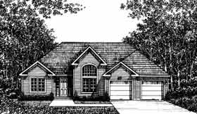 European, One-Story House Plan 99081 with 3 Beds, 2 Baths, 2 Car Garage Elevation