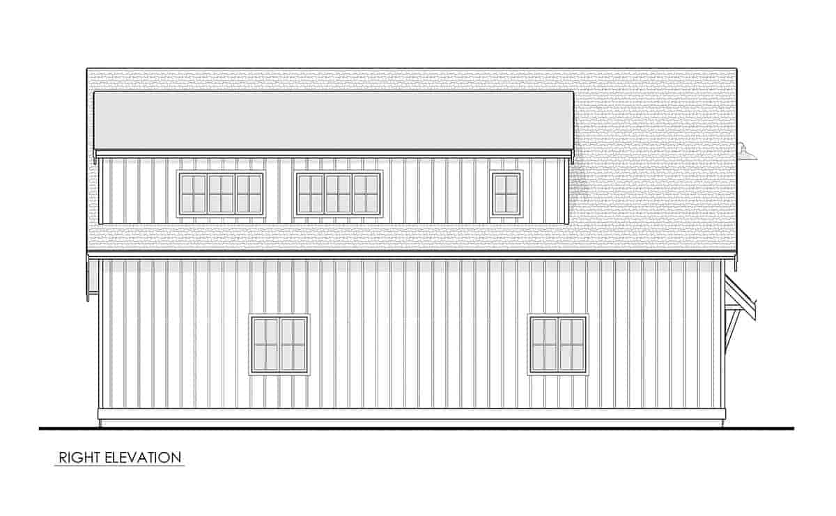Country, Farmhouse Garage-Living Plan 100104 with 2 Beds, 1 Baths, 4 Car Garage Picture 1