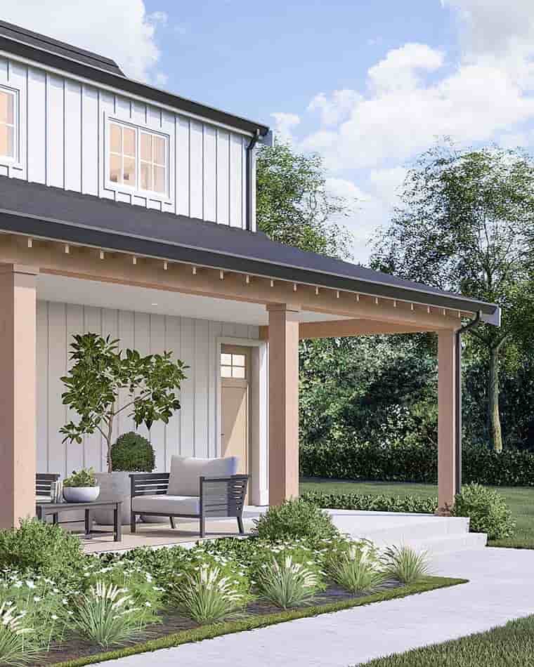 Country, Farmhouse Garage-Living Plan 100104 with 2 Beds, 1 Baths, 4 Car Garage Picture 5