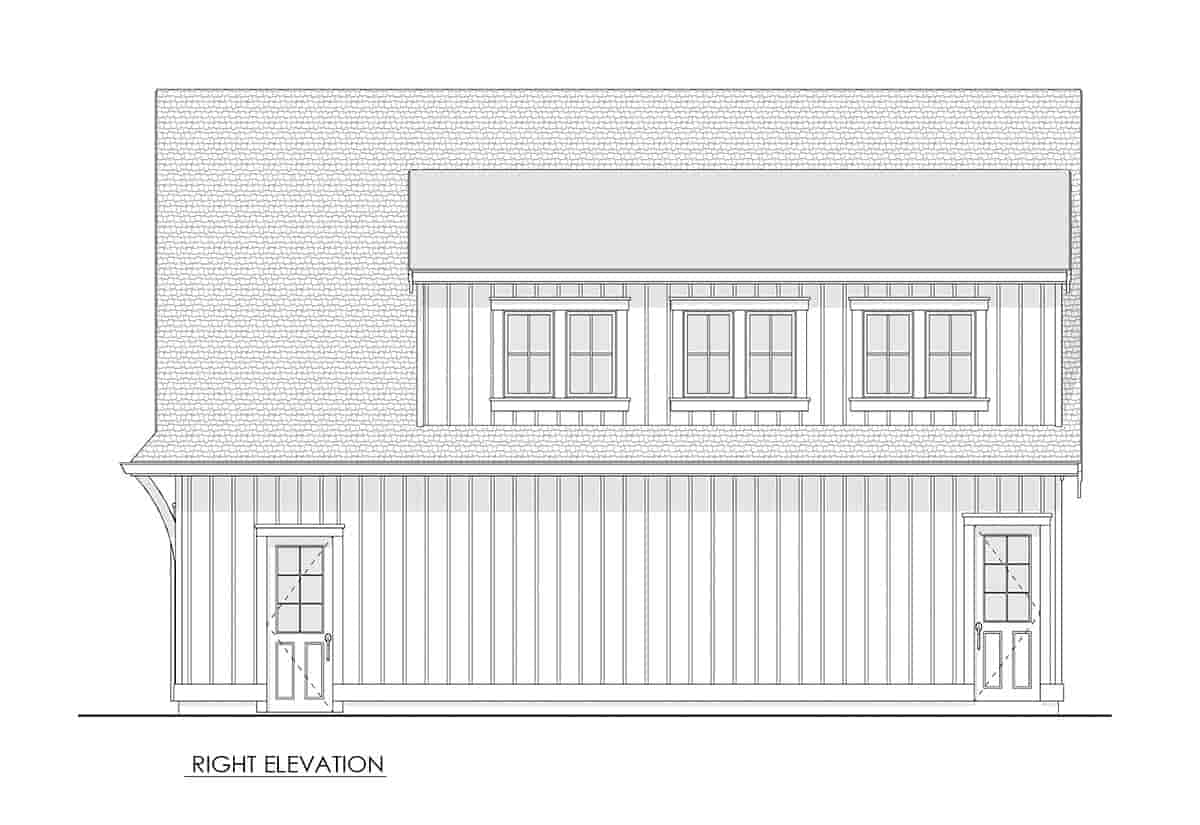 Country, Farmhouse Garage-Living Plan 100114 with 2 Beds, 1 Baths, 2 Car Garage Picture 1