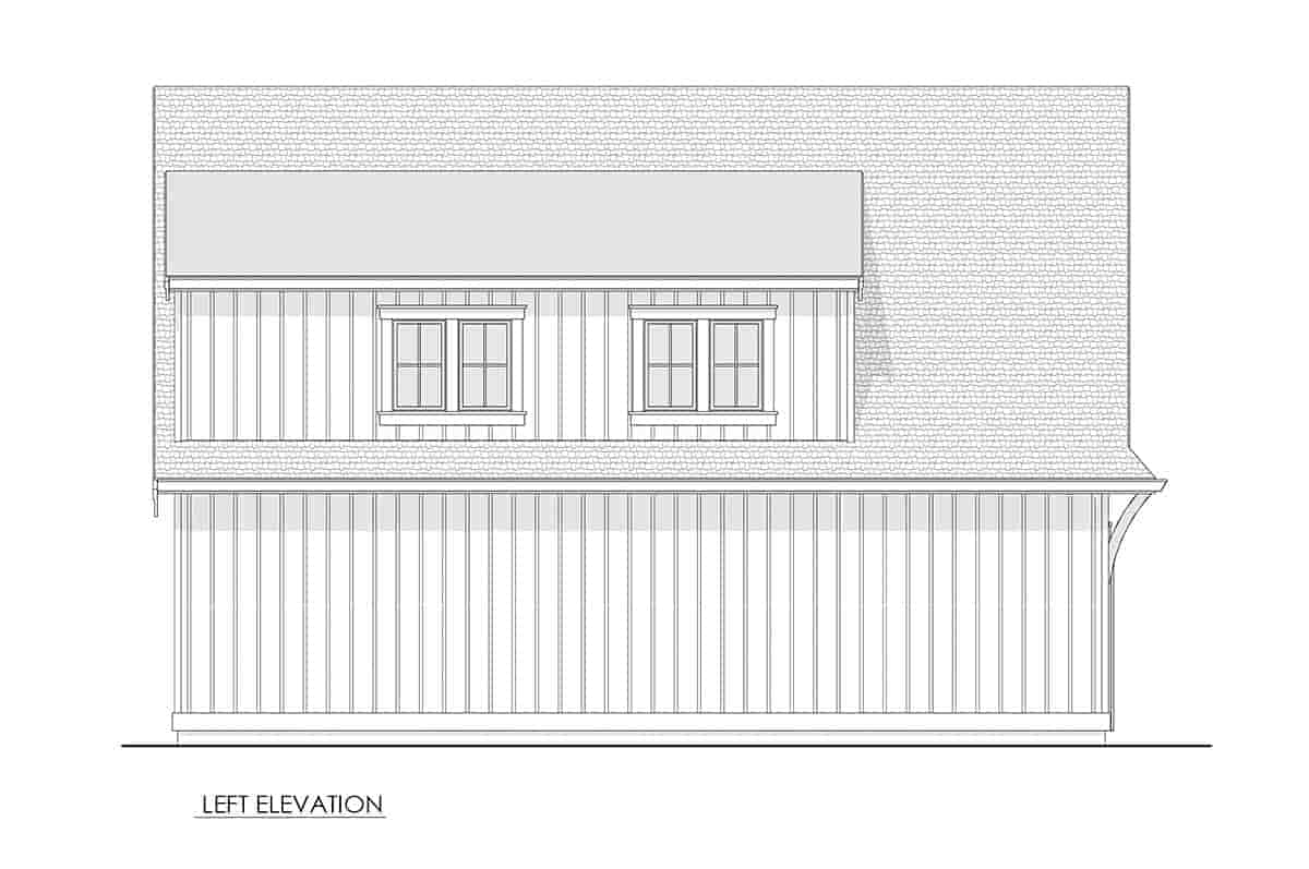 Country, Farmhouse Garage-Living Plan 100114 with 2 Beds, 1 Baths, 2 Car Garage Picture 2
