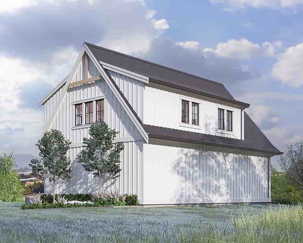 Country, Farmhouse Garage-Living Plan 100114 with 2 Beds, 1 Baths, 2 Car Garage Picture 4