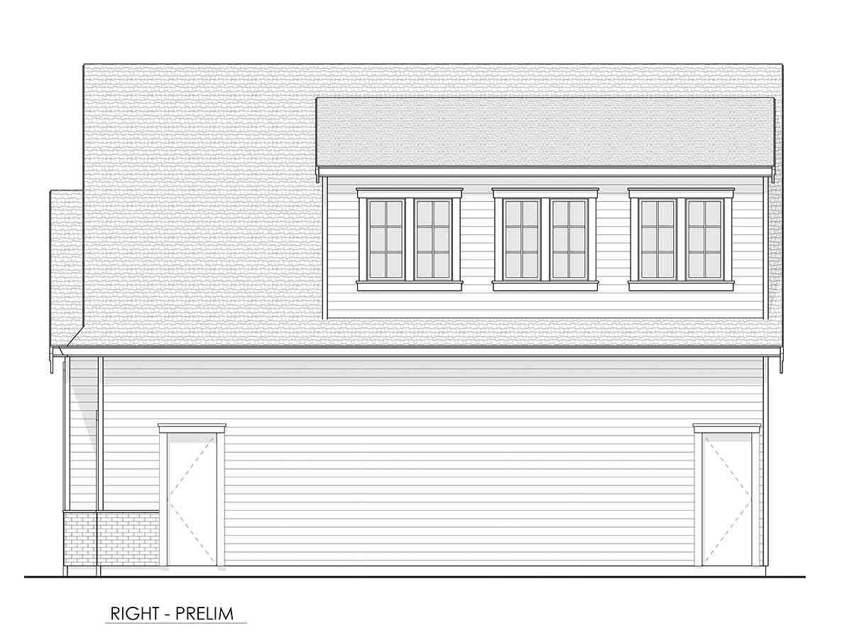 Craftsman, Farmhouse Garage-Living Plan 100116 with 2 Beds, 1 Baths, 2 Car Garage Picture 1
