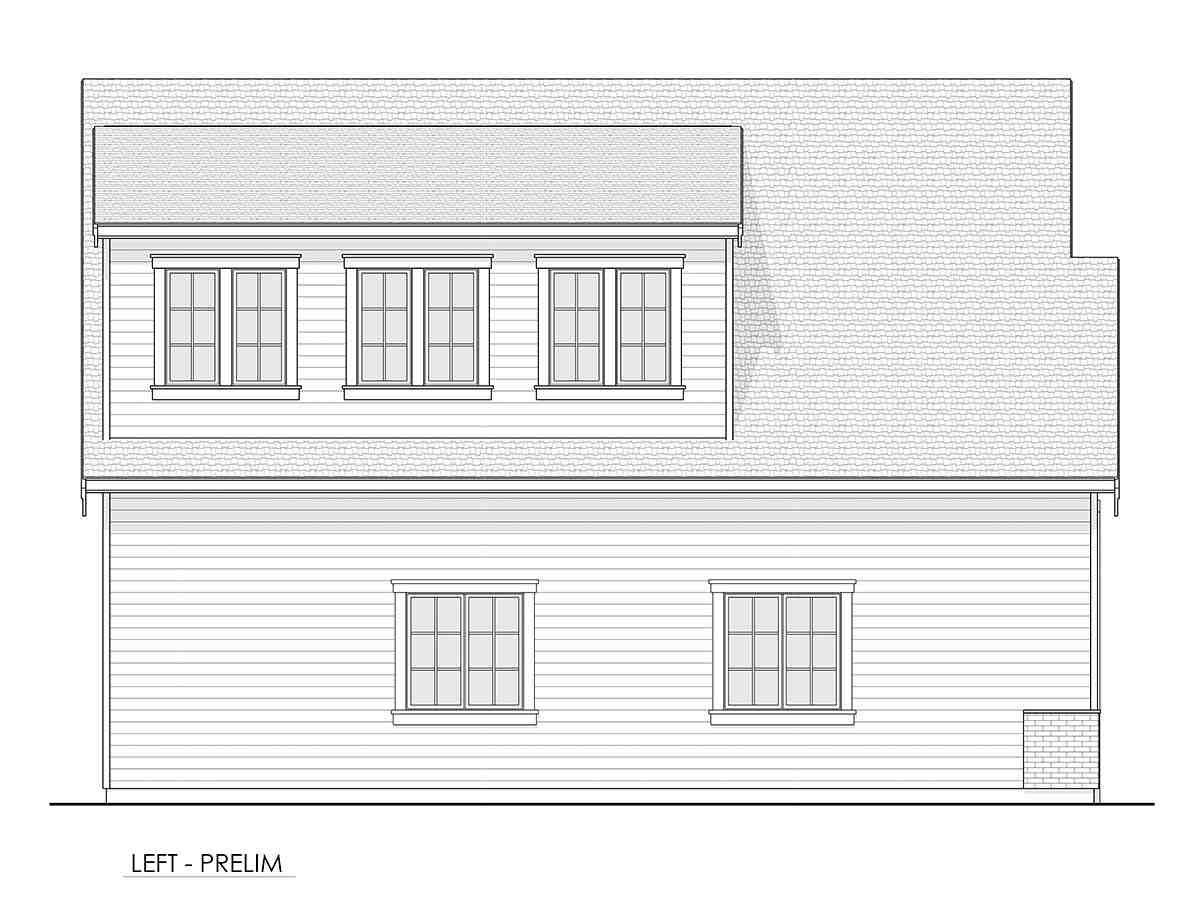 Craftsman, Farmhouse Garage-Living Plan 100116 with 2 Beds, 1 Baths, 2 Car Garage Picture 2
