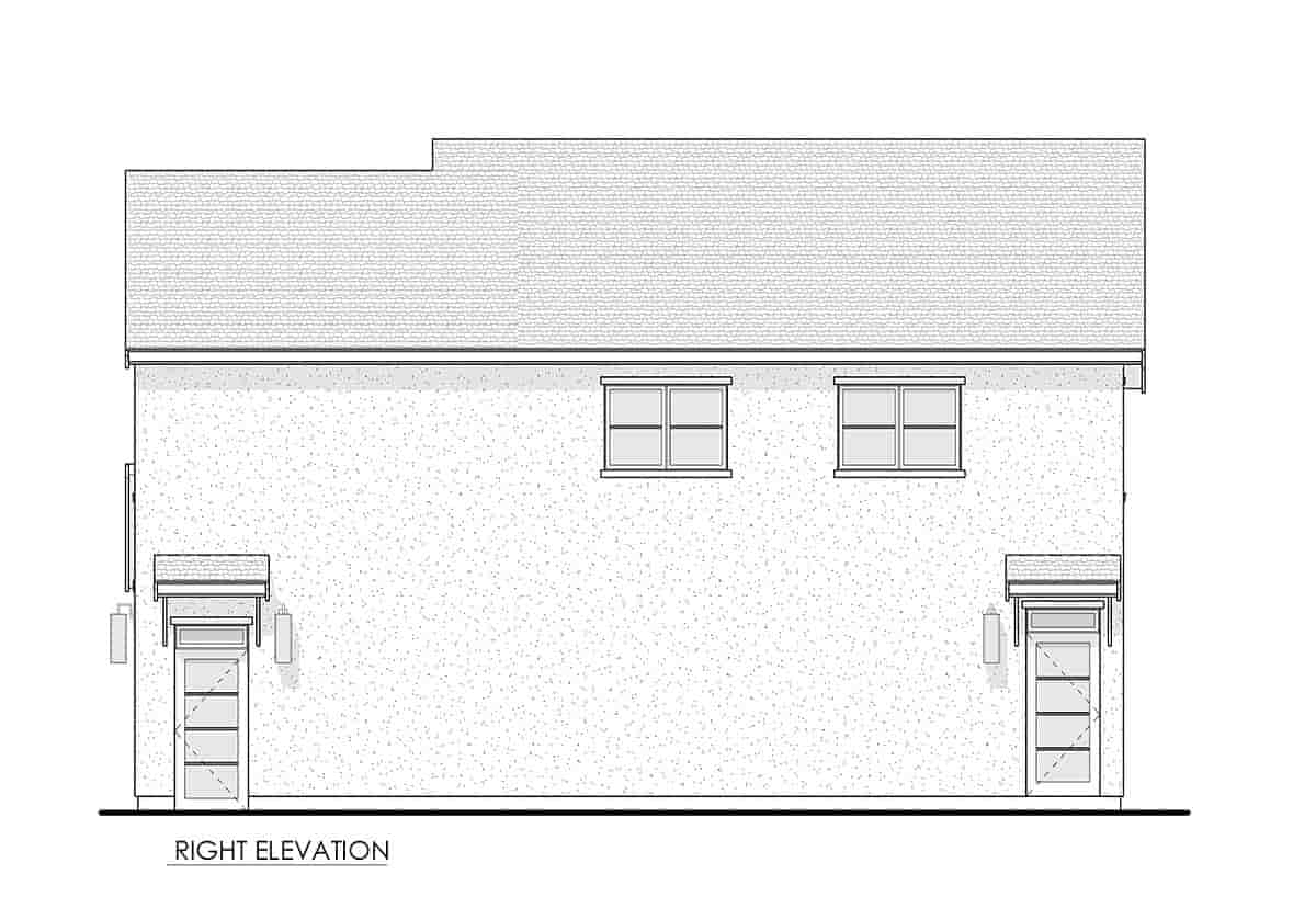 Contemporary, New American Garage-Living Plan 100117 with 1 Beds, 1 Baths, 2 Car Garage Picture 1