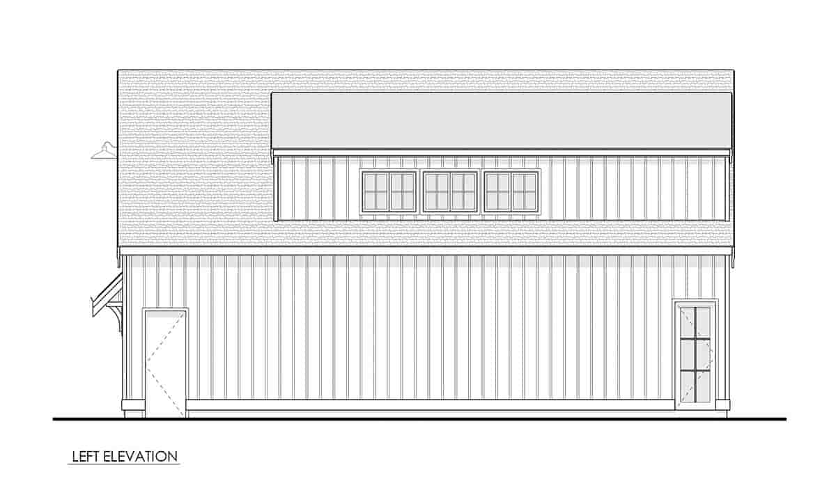 Craftsman, Farmhouse, Traditional Garage-Living Plan 100119 with 1 Beds, 1 Baths, 2 Car Garage Picture 2