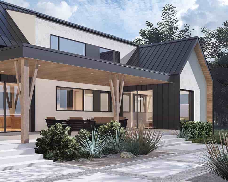 Contemporary, Modern House Plan 100146 with 4 Beds, 3 Baths, 2 Car Garage Picture 4