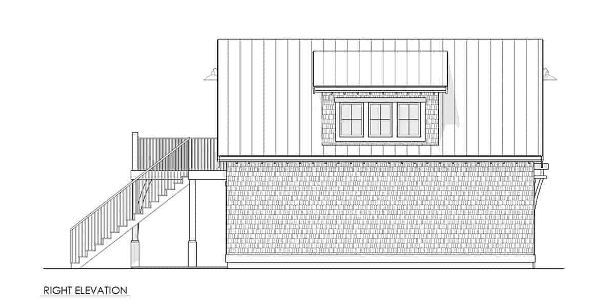 Cape Cod, Cottage, Country Garage-Living Plan 100188 with 1 Beds, 1 Baths, 2 Car Garage Picture 1