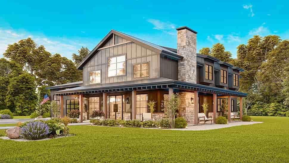 Barndominium, Contemporary, Country, Farmhouse House Plan 100200 with 3 Beds, 3 Baths, 3 Car Garage Picture 23