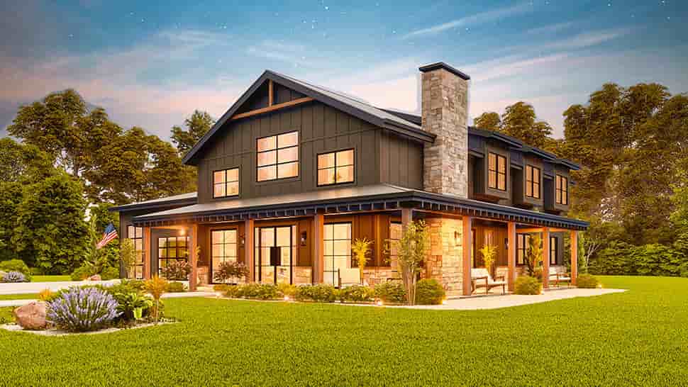 Barndominium, Contemporary, Country, Farmhouse House Plan 100200 with 3 Beds, 3 Baths, 3 Car Garage Picture 24