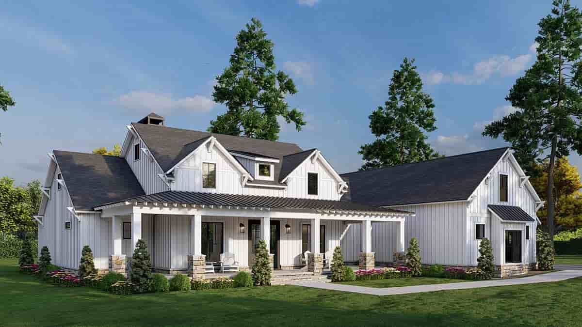 Country, Craftsman, Farmhouse, Southern House Plan 100415 with 3 Beds, 4 Baths, 3 Car Garage Picture 2