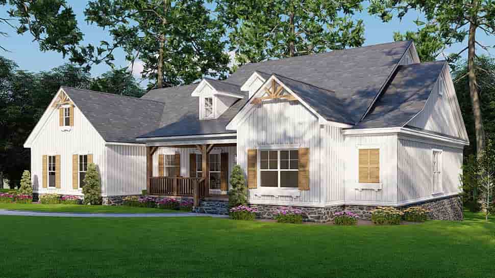 Country, Farmhouse House Plan 100418 with 4 Beds, 4 Baths, 2 Car Garage Picture 3