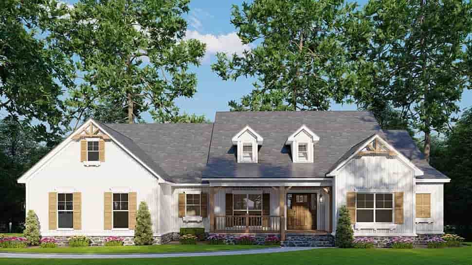 Country, Farmhouse House Plan 100418 with 4 Beds, 4 Baths, 2 Car Garage Picture 4