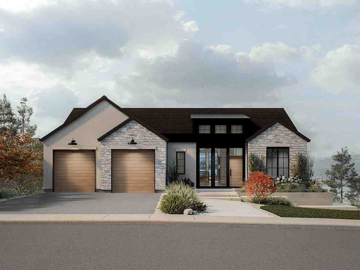 Contemporary, Ranch House Plan 100500 with 4 Beds, 4 Baths, 2 Car Garage Picture 1