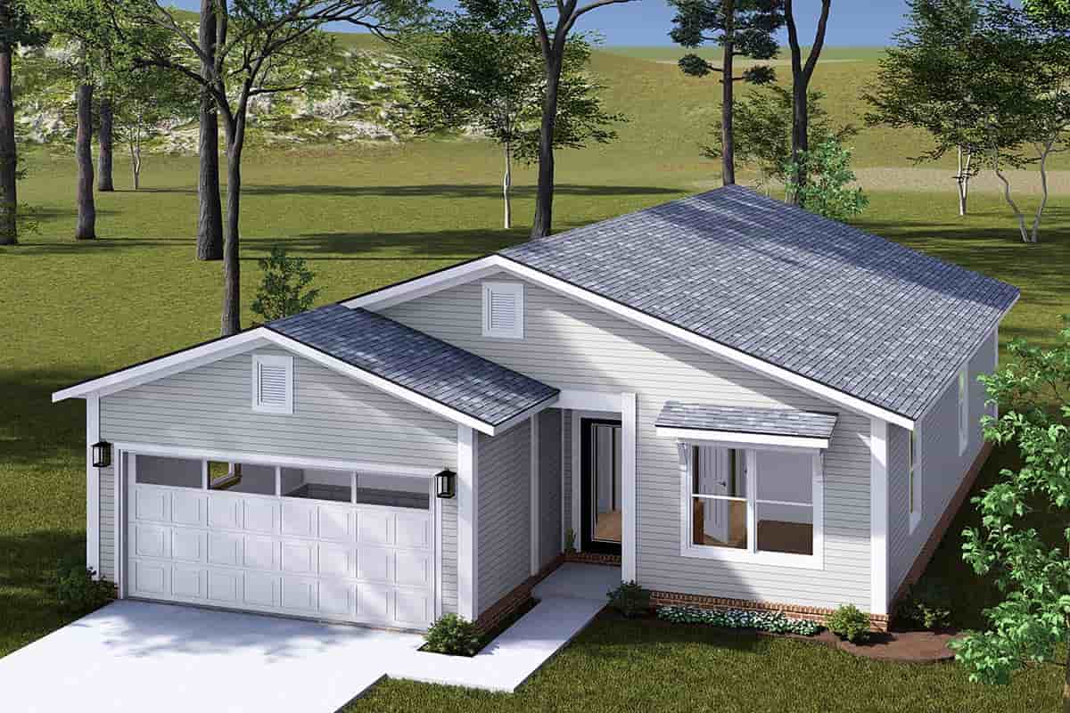 Traditional House Plan 100603 with 3 Beds, 2 Baths, 2 Car Garage Picture 1