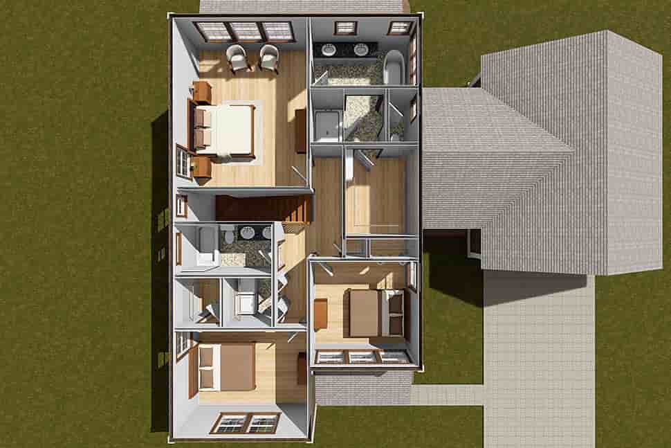 Farmhouse, Traditional House Plan 100604 with 4 Beds, 4 Baths, 2 Car Garage Picture 9