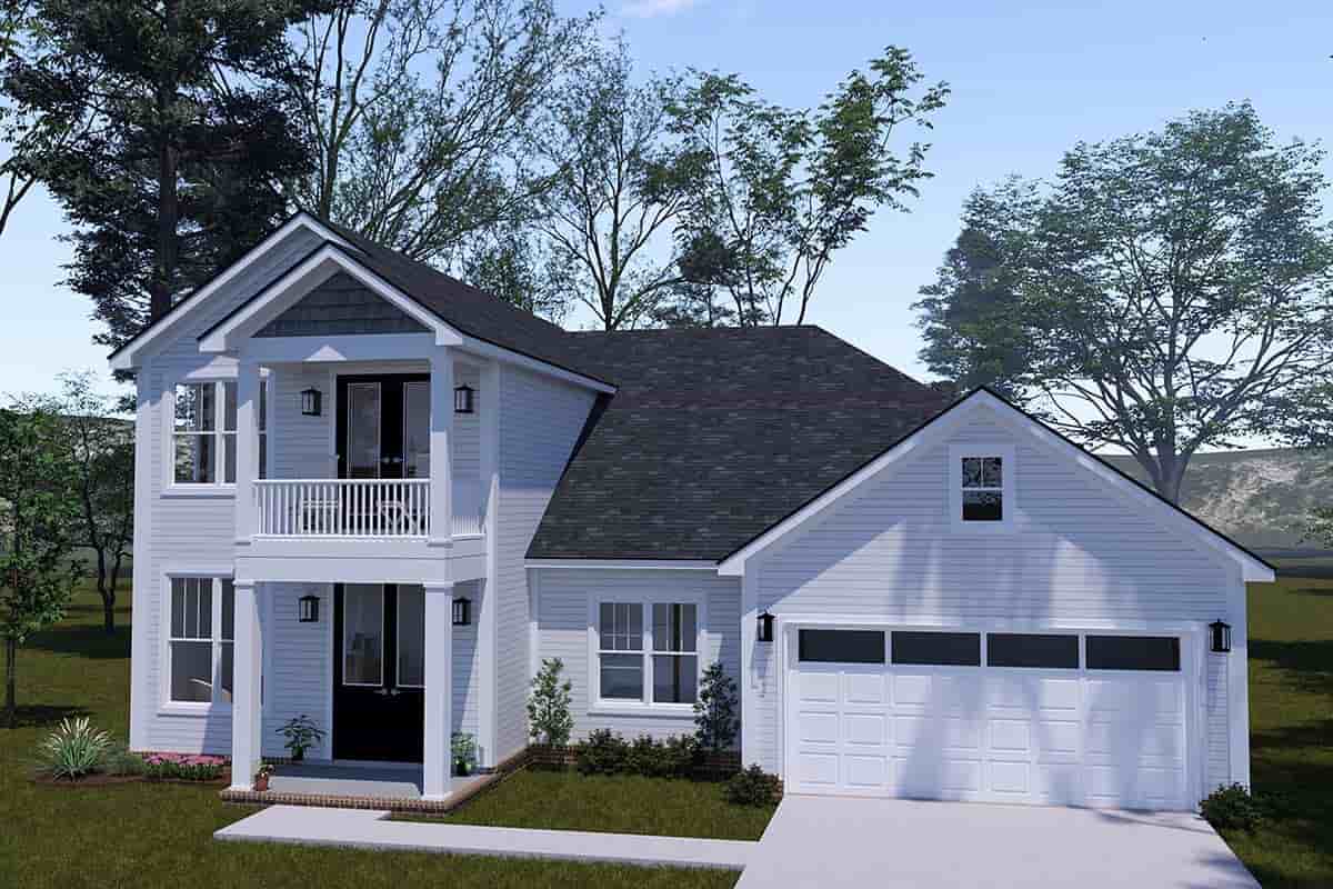 Cottage, Farmhouse, Traditional House Plan 100605 with 3 Beds, 3 Baths, 2 Car Garage Picture 1