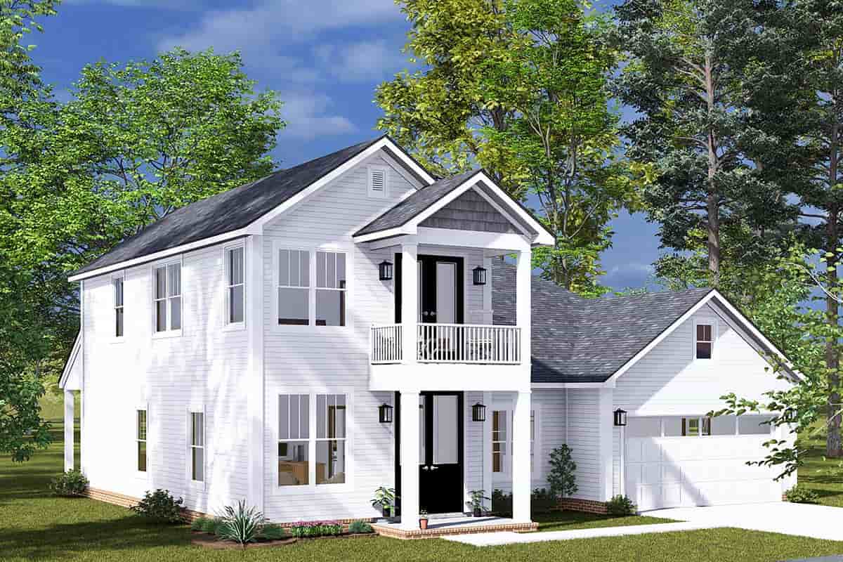 Cottage, Farmhouse, Traditional House Plan 100605 with 3 Beds, 3 Baths, 2 Car Garage Picture 2
