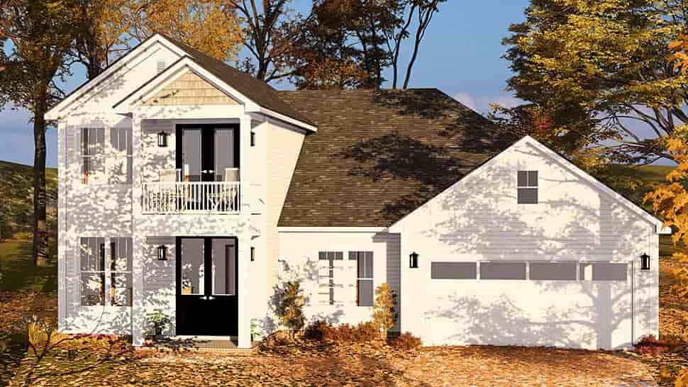 Cottage, Farmhouse, Traditional House Plan 100605 with 3 Beds, 3 Baths, 2 Car Garage Picture 3