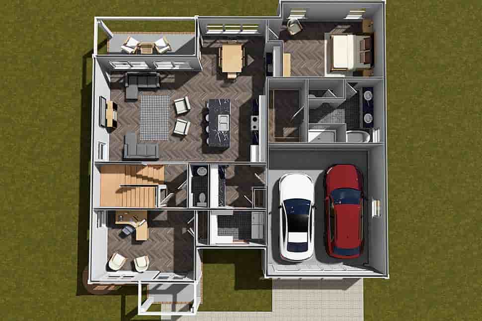 Cottage, Farmhouse, Traditional House Plan 100605 with 3 Beds, 3 Baths, 2 Car Garage Picture 7
