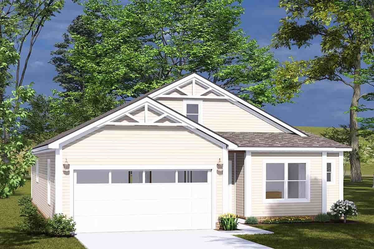 Cottage, Country, Craftsman, Ranch, Traditional House Plan 100606 with 3 Beds, 2 Baths, 2 Car Garage Picture 2