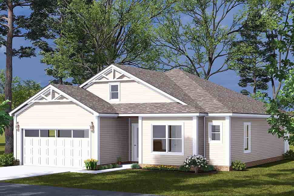 Cottage, Country, Craftsman, Ranch, Traditional House Plan 100606 with 3 Beds, 2 Baths, 2 Car Garage Picture 3